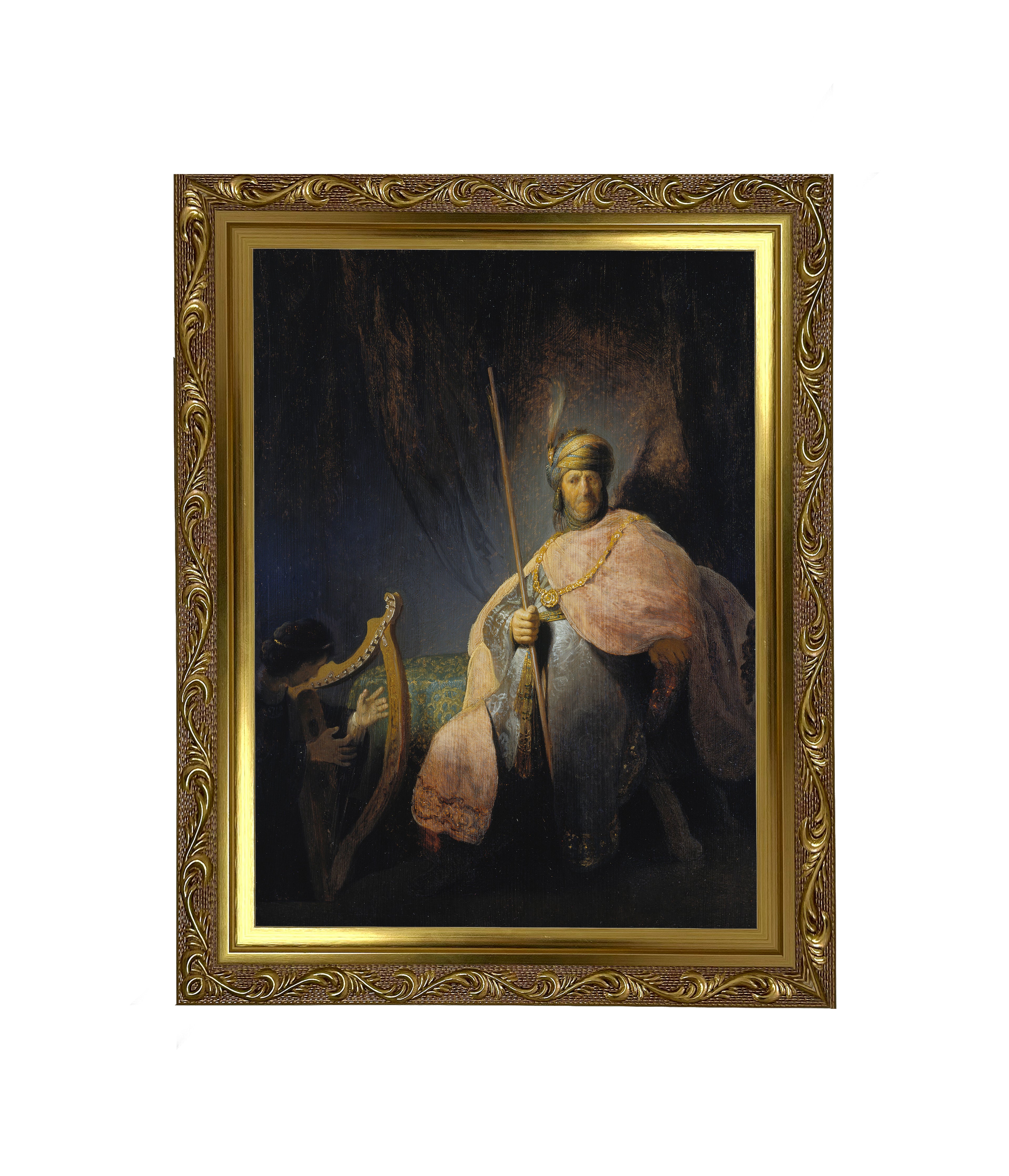 DAVI TOCANDO HARPA DIANTE DE SAUL