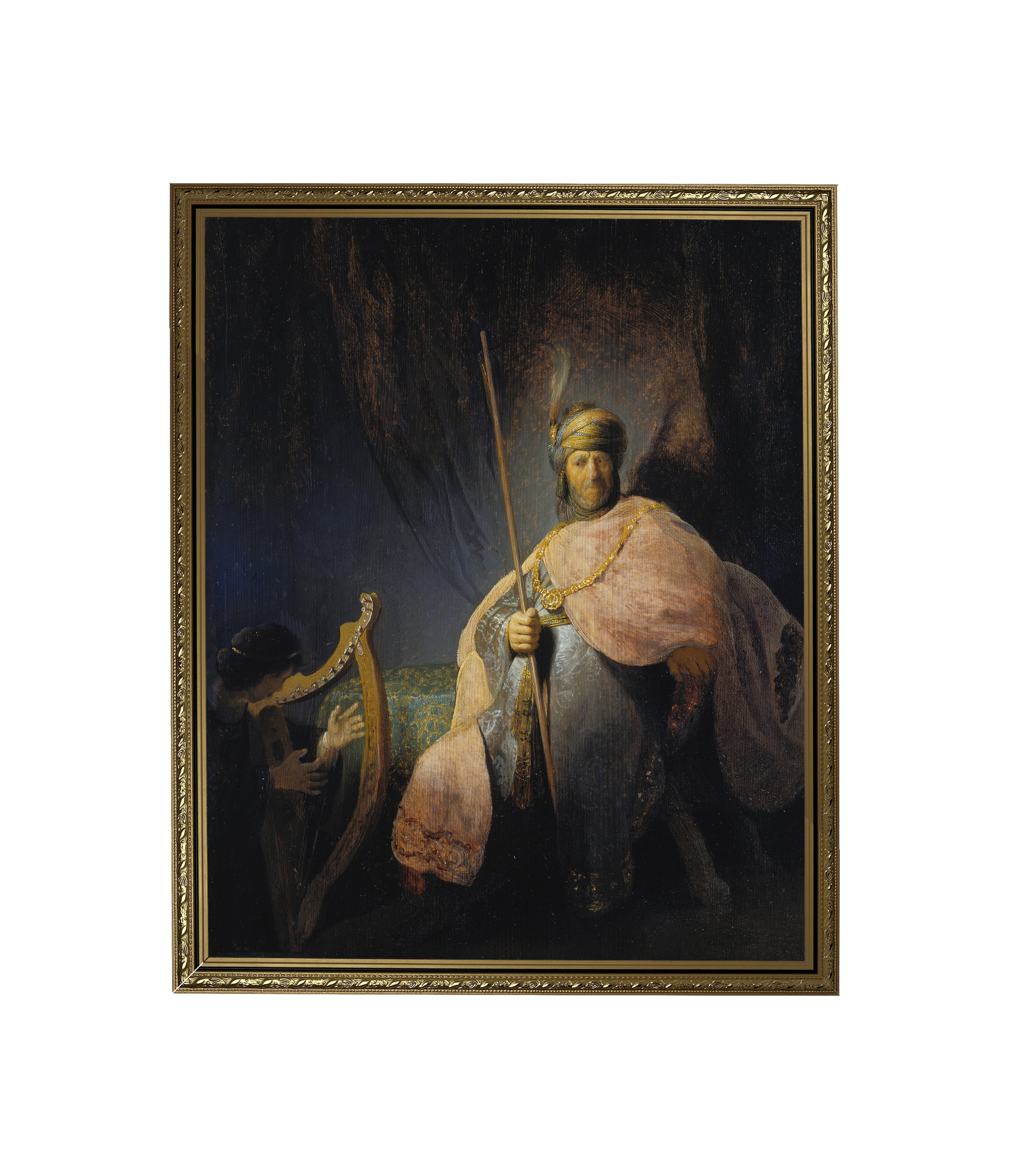 DAVI TOCANDO HARPA DIANTE DE SAUL